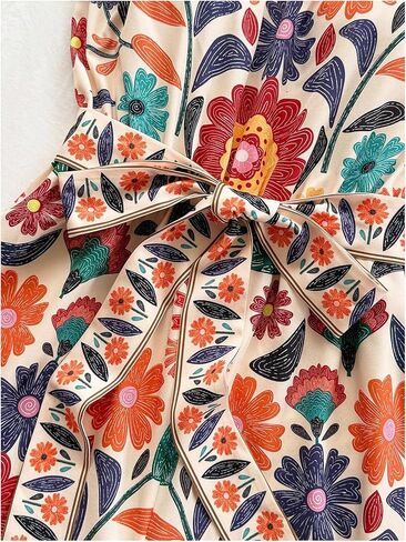 SweatyRocks Women's Boho Floral Print Strapless Romper Sleeveless Belted Shorts Jumpsuit in Saudi Arabia