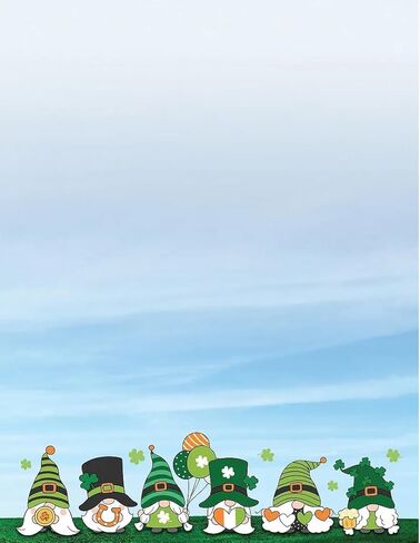 Great Papers! Stationery Letterhead, Sky Party Irish Gnomes, 8.5"x11", Printer Friendly, 50 Sheets (2025003) in Saudi Arabia