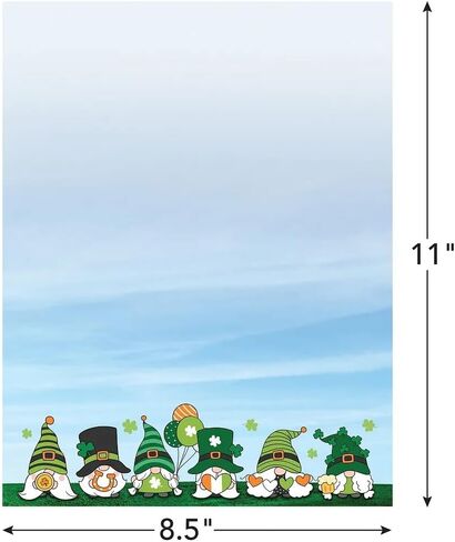 Great Papers! Stationery Letterhead, Sky Party Irish Gnomes, 8.5"x11", Printer Friendly, 50 Sheets (2025003) in Saudi Arabia