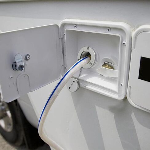 Boat Deck Fill/Filler 1-1/2"(38mm) Water Deck Fuel Filler Angled Neck 316 Stainless Steel Hardware with Key for Boat Yacht Caravan (Universal) in Kuwait