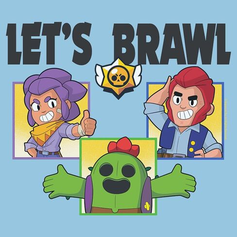 Boy's Brawl Stars Ranger Ranch Brawlers T-Shirt - Light Blue - Large in Saudi Arabia