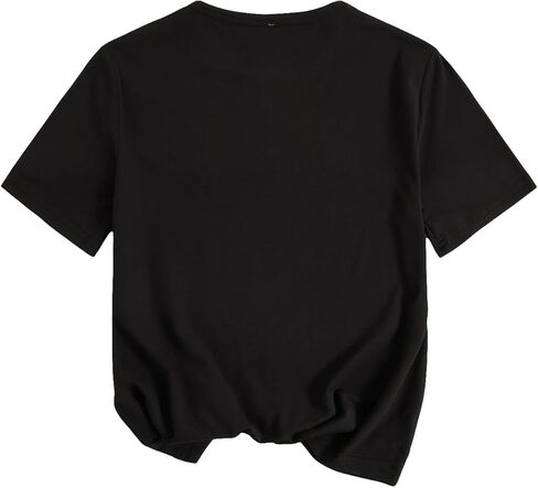 WDIRARA Boy's Letter Graphic Tees Crew Neck Short Sleeve T Shirts Streetwear Tops in Saudi Arabia