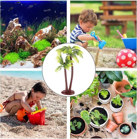 Miniature Palm Trees, 5 Pcs Plastic Coconut Tree Cake Topper, Small Fake Tropical Plants for Aquarium Decor, Fairy Garden and DIY Craft Projects in Saudi Arabia