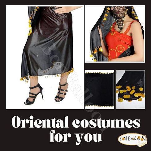 1 Pcs Large Egyptian Handmade Belly Dance Baladi Saidi Professional Malaya Leff Melaya Laff Iskandarani With Sequins Designs On Each Corner With Gold Sequins in Saudi Arabia