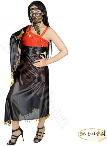 1 Pcs Large Egyptian Handmade Belly Dance Baladi Saidi Professional Malaya Leff Melaya Laff Iskandarani With Sequins Designs On Each Corner With Gold Sequins in Saudi Arabia