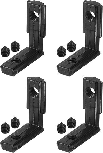 uxcell L-Shape Interior Joint Bracket, 10Set Inside Corner Connectors with M5 Screws for 2020 Series Aluminum Extrusion Profile (Black) in Saudi Arabia