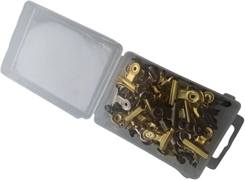 LLY مشابك معدنية صغيرة بمفصلات 50 قطعة مع صندوق - 21.5 مم × 22.6 مم، 3 ألوان مختلطة (ذهبي، فضي، مضاد للفضي)، مشابك ورق معدنية للمكتب، الصور، الحرف الورقية، سجل القصاصات، ديكورات DIY in Kuwait