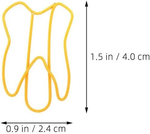 Tooth Shaped Clips 60Pcs Metal Paper Clips Dental Design Bookmarks Memo Note Document Organizing for School Office Supplies in Saudi Arabia