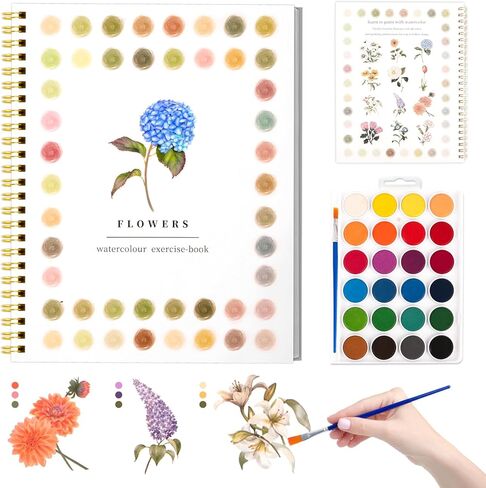 Watercolor Workbooks Coloring Book Beginner Friendly Coloring Book Art Crafts Painting Kit Nature Scenes Paint Set for Creative Exploration Gift for Adults Teens (Vacation) in Kuwait
