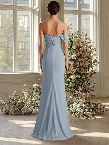 One Shoulder Bridesmaid Dresses for Women Mermaid Formal Evening Gowns Chiffon Pleated Wedding Guest Dress Long in Saudi Arabia