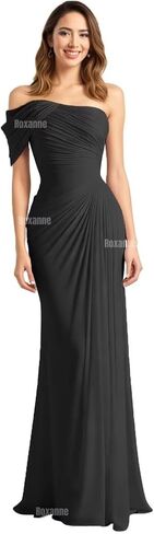 One Shoulder Bridesmaid Dresses for Women Mermaid Formal Evening Gowns Chiffon Pleated Wedding Guest Dress Long in Saudi Arabia