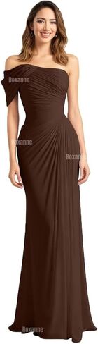 One Shoulder Bridesmaid Dresses for Women Mermaid Formal Evening Gowns Chiffon Pleated Wedding Guest Dress Long in Saudi Arabia