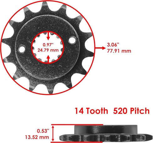 Caltric Drive Chain and Sprockets Compatible with Honda CRF110F 2013-2024/40530-KYK-911 41201-KYK-910 23801-KWW-740 520 Pitch 86 Links in Saudi Arabia