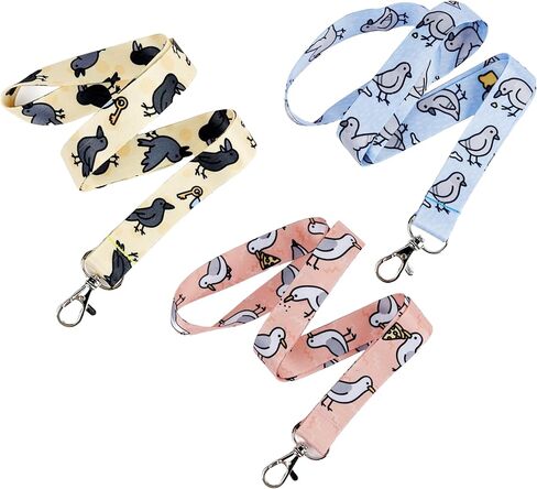 مجموعة حبل طيور المدينة المصورة، مجموعة حبل الطيور المكونة من 3 قطع - حوامل شارات الحمام والنورس والغراب المصورة من ليندسي برامان - حزام الهوية للمعلمين ومراقبي الطيور والدليل السياحي والرحلة البحرية والمكتب in Kuwait