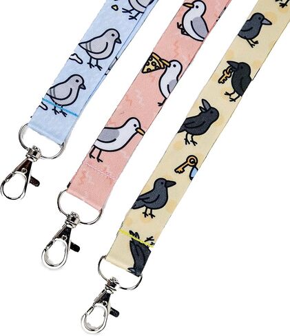 مجموعة حبل طيور المدينة المصورة، مجموعة حبل الطيور المكونة من 3 قطع - حوامل شارات الحمام والنورس والغراب المصورة من ليندسي برامان - حزام الهوية للمعلمين ومراقبي الطيور والدليل السياحي والرحلة البحرية والمكتب in Kuwait
