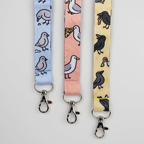 مجموعة حبل طيور المدينة المصورة، مجموعة حبل الطيور المكونة من 3 قطع - حوامل شارات الحمام والنورس والغراب المصورة من ليندسي برامان - حزام الهوية للمعلمين ومراقبي الطيور والدليل السياحي والرحلة البحرية والمكتب in Kuwait