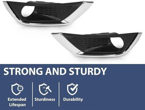 Pair Front Bumper Fog Light Lamp Cover Bezel Chrome Trim For Jeep Compass 2017 2018 2019 Left & Right Side 5US54RXFAB 5US55RXFAB in Saudi Arabia