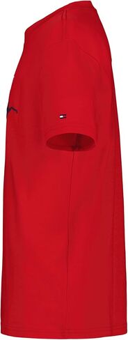 تي شيرت Tommy Hilfiger للأولاد بأكمام قصيرة ورقبة دائرية، ناعم، مريح، مريح، Script H Tommy Red، 8 in Kuwait