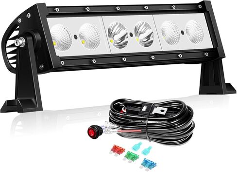 Willpower 48 inch LED Light Bar with Rocker Switch Wiring kit,120W Single Row Spot Flood Beam Lightbar, Waterproof Roof Bumper Driving Fog Lights for Vehicle 4x4 Off Road Truck Car Cabin Boat ATV UTV in Saudi Arabia