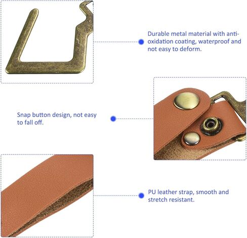 M METERXITY 4 Pack Camping S Shelf Hooks - Leather Straps with Hooks Camping Light Hook Hangers, Apply to Hanging Pots Pans Cups (Orange) in Saudi Arabia