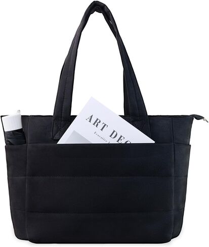 Puffer Tote Bag for Women 15.6 Laptop Work Large Quilted Travel Tote Handbag for Nursing Bubble Puff Shoulder Bag in Saudi Arabia