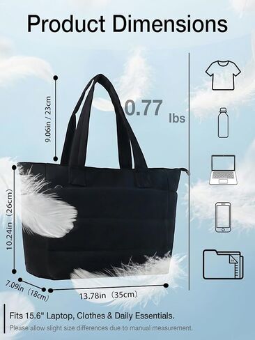 Puffer Tote Bag for Women 15.6 Laptop Work Large Quilted Travel Tote Handbag for Nursing Bubble Puff Shoulder Bag in Saudi Arabia