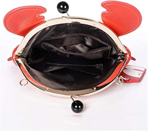 Personalized cartoon style ladies shoulder bag, crab-shaped messenger bag, animal style ladies handbag(Red) in Kuwait