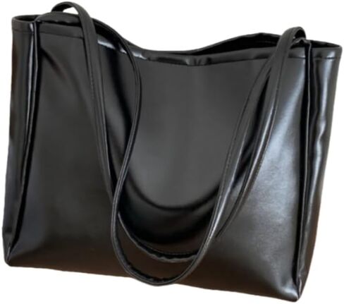 Handbags Large Capacity PU Durable Shoulder Women Black in Saudi Arabia