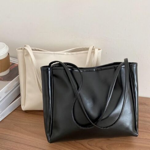 Handbags Large Capacity PU Durable Shoulder Women Black in Saudi Arabia