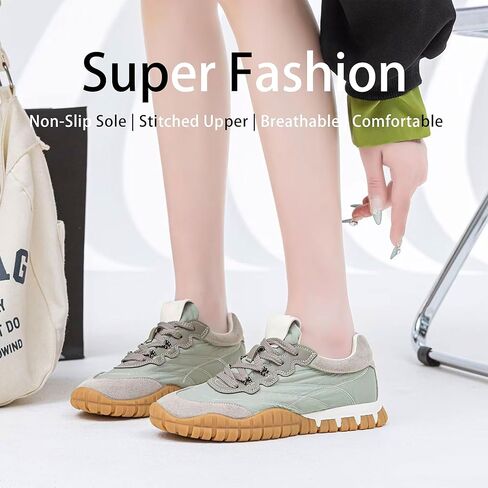 Women's Trendy Training Sneakers - Vintage Y2K Style - Stitched Upper Fashionable Stripes Thick Non-Slip Sole Casual Athletic Shoes in Saudi Arabia