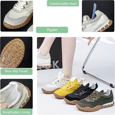 Women's Trendy Training Sneakers - Vintage Y2K Style - Stitched Upper Fashionable Stripes Thick Non-Slip Sole Casual Athletic Shoes in Saudi Arabia