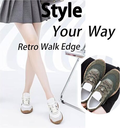 Women's Trendy Training Sneakers - Vintage Y2K Style - Stitched Upper Fashionable Stripes Thick Non-Slip Sole Casual Athletic Shoes in Saudi Arabia