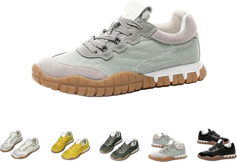 Women's Trendy Training Sneakers - Vintage Y2K Style - Stitched Upper Fashionable Stripes Thick Non-Slip Sole Casual Athletic Shoes in Saudi Arabia