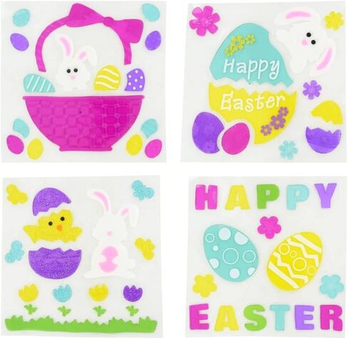Easter Glitter Gel Window Clings 4 ct. in Saudi Arabia