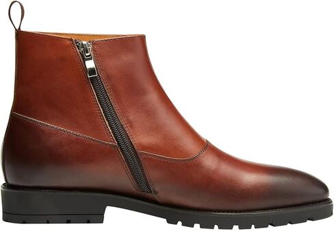 Santimon Men's Ankle Boots Genuine Leather Plain Toe Buckle Monk Strap Classic Chelsea Dress Cowboy Boot in Saudi Arabia