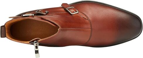 Santimon Men's Ankle Boots Genuine Leather Plain Toe Buckle Monk Strap Classic Chelsea Dress Cowboy Boot in Saudi Arabia