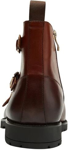 Santimon Men's Ankle Boots Genuine Leather Plain Toe Buckle Monk Strap Classic Chelsea Dress Cowboy Boot in Saudi Arabia