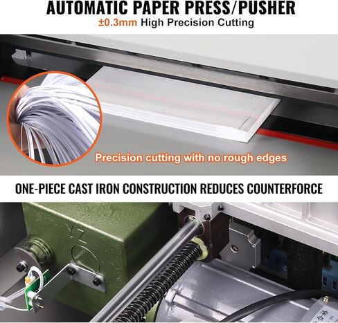 VEVOR Electric Hydraulic Paper Cutter, Heavy Duty Paper Cutter Machine, 1.57 in / 40 mm Cutting Thickness, 18 in / 457.2 mm Cutting Width, Industrial Paper Trimmer with Button Control in Saudi Arabia