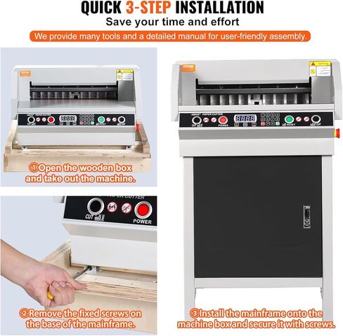 VEVOR Electric Hydraulic Paper Cutter, Heavy Duty Paper Cutter Machine, 1.57 in / 40 mm Cutting Thickness, 18 in / 457.2 mm Cutting Width, Industrial Paper Trimmer with Button Control in Saudi Arabia