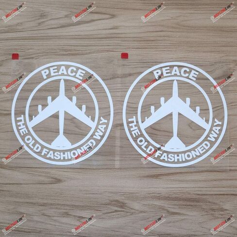 2X White 6'' Peace Air Force B-52 B52 Decal Sticker The Old Fashioned Way Car Vinyl no bkgrd in Saudi Arabia
