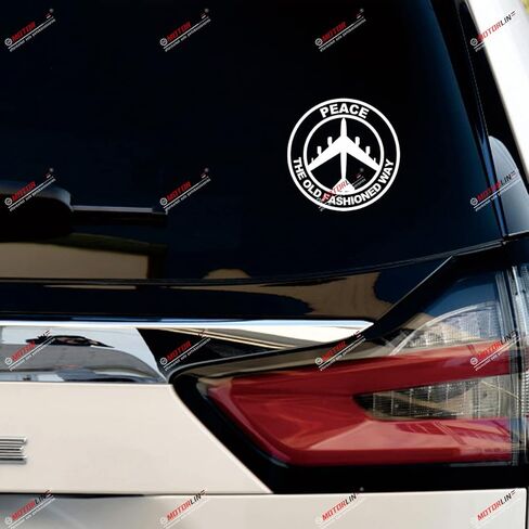 2X White 6'' Peace Air Force B-52 B52 Decal Sticker The Old Fashioned Way Car Vinyl no bkgrd in Saudi Arabia