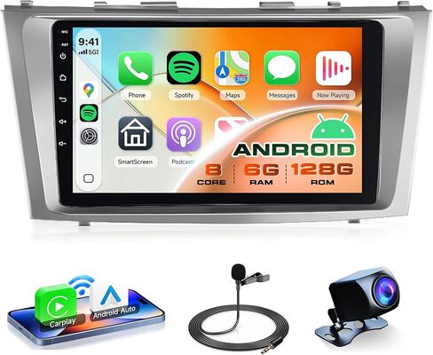 6G+128G 8 Core Android 13 Car Stereo Car Radio for Toyota Camry 2006-2011 Wireless Carplay DSP-36, Rimoody 9'' Touchscreen GPS WiFi Bluetooth FM/RDS Mirror Link 59-UI Themes Backup Camera in Kuwait
