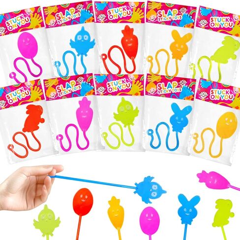 Easter Sticky Hands Toys Gifts for Kids,20 Pack Easter Egg Fillers Party Favors for Toddlers,Non Candy Easter Basket Pinata Goodie Gift Bags Stuffers,Classroom Prizes Treats Essentials for Boys Girls in Kuwait
