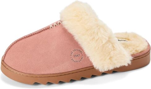Dearfoams Women's Fuzzy Memory Foam Suede Helena Scuff Slipper in Kuwait