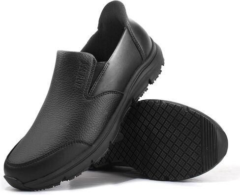 Jacata Slip on Work Shoes for Men Arch Support Food Service Mens Water Slip Resistant Leather Chef Non Slip Walking Shoes for Restaurant Kitchen Sneakers in Kuwait