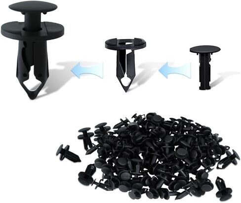 120Pcs 8mm Plastic Hole Rivets Fastener Push Clips Fit for Car Auto Fender Bumper Body Panels （Universal Rivets） in Saudi Arabia