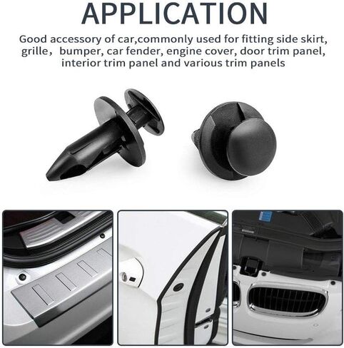 120Pcs 8mm Plastic Hole Rivets Fastener Push Clips Fit for Car Auto Fender Bumper Body Panels （Universal Rivets） in Saudi Arabia