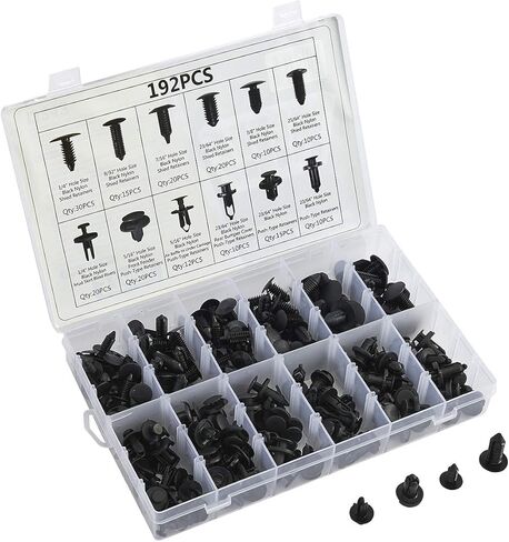 Stark 192 Pcs Car Retainer Clips & Fastener Remover Most Popular Sizes & Applications Auto Push Pin Rivets Set -Door Trim Panel Clips with Storage Case in Saudi Arabia