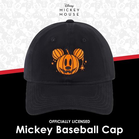 Disney Mickey Mouse Baseball Cap, Pumpkin Head Adjustable Hat for Men and Women, Black, One Size in Saudi Arabia