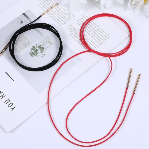 2 PCS Tie Necklace, Gothic Bow-Knot Velvet Tie Choker Necklace for Women, Long Wrap Necklaces with Gold Tube for Women in Saudi Arabia